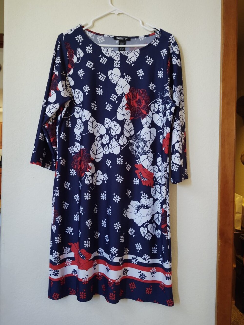 Gramercy 22 Straight Cut Knit Shift Silouette Dress Womens Large